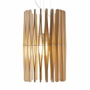 Fabbian Stick hout-hanglamp, cilindervormig, 43cm