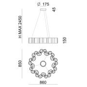 LED hanglamp Honey, dimbaar, rond, 86 cm