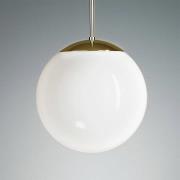 Pendellamp met opaalbol, 35 cm, messing