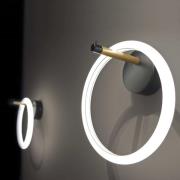 LED wandlamp Ulaop, een ring, zwart