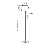 Aluminor Store vloerlamp, wit/rood