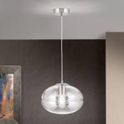 Hanglamp Richard, metaal nikkel, glas helder