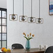 Lindby Josipa hanglamp, 4 kooien, rookglas