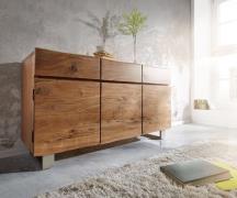 DELIFE Dressoir Live-Edge 147 cm acacia natuur 3 deuren 3 laden