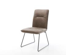 DELIFE Eetkamerstoel Vinjo-Flex microvelours taupe vintage slipframe z...