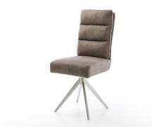 DELIFE Eetkamerstoel Pela-Flex microvelours taupe vintage kruisframe h...
