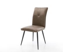 DELIFE Eetkamerstoel Maddy-Flex microvelours taupe vintage 4-poot coni...