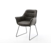DELIFE Eetkamerstoel Kaira-Flex microvelours antraciet vintage slipfra...