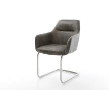 DELIFE Sledemodel Pejo-Flex microvelours grijs antiek sledemodel rond ...