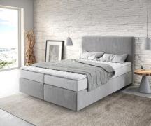 DELIFE Boxspring-bed Dream-Well 140x200 cm Grijs Microvezel stof