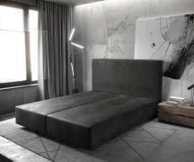 DELIFE Boxspring frame Dream-Well 160x200 cm Antraciet Vintage Mikrofa...