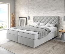 DELIFE Boxspringbed Dream-Great 160x200 microvezel zilvergijs