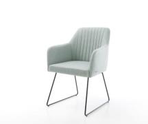 DELIFE Eetkamerstoel Greg-Flex stripes mint slipframe zwart