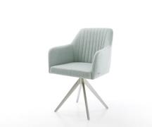 DELIFE Eetkamerstoel Greg-Flex stripes mint kruisframe hoekig roestvri...