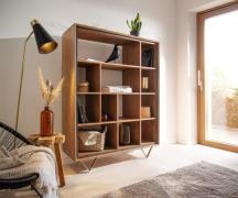 DELIFE Boekenkast  Stonegrace 120x150 acacia natuur 12 vakken steen fi...