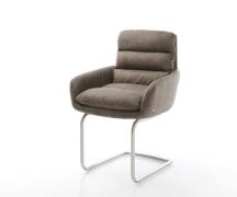 DELIFE Sledemodel Abelia-Flex met armleuning microvelours taupe vintag...