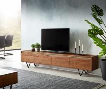 DELIFE Tv-meubel Stonegrace 220 cm acacia bruin boomkant 4 deuren V-po...