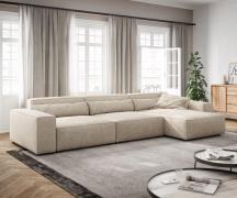 DELIFE Hoekbank Sirpio XL 370x170 cm koord beige recamiere variabele