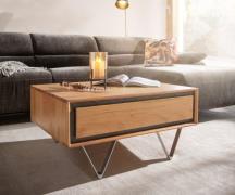 DELIFE Salontafel Stonegrace 80x60 acacia natuur 2 laden steen fineer ...