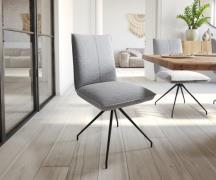 DELIFE Eetkamerstoel Lelio-Flex structuurstof lichtgrijs kruisframe co...