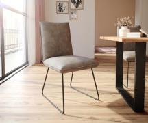 DELIFE Eetkamerstoel Lelio-Flex microvelours taupe vintage slipframe z...