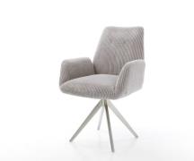 DELIFE Eetkamerstoel Zoa-Flex koord zilver grijs kruisframe hoekig roe...