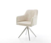 DELIFE Eetkamerstoel Greg-Flex koord beige kruisframe hoekig roestvrij...