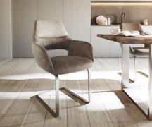 DELIFE Sledemodel Yago-Flex met armleuning microvelours taupe vintage ...