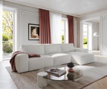 DELIFE Hoekbank Lanzo L 360x160 cm bouclee Cream-White Recamiere varia...