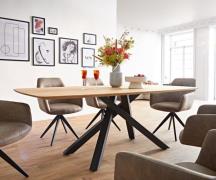 DELIFE Eettafel Edge Boot 200x100x2,5-3 eiken natuur kruisframe rechth...