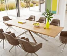 DELIFE Eettafel Edge 260x100x2,5 eiken natuur kruisframe rechthoek roe...