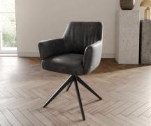 DELIFE Draaistoel Xana-Flex met armleuning microvelours antraciet vint...