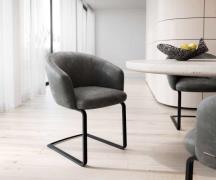 DELIFE Sledemodel Caja-Flex met armleuning microvelours antraciet vint...