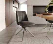 DELIFE Draaistoel Elso-Flex microvelours antraciet vintage kruisframe ...