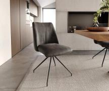 DELIFE Draaistoel Elso-Flex microvelours antraciet vintage kruisframe ...