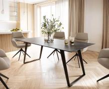 DELIFE Eettafel Edge 200x100 keramiek Laminam® Noir Desir bruin metaal...