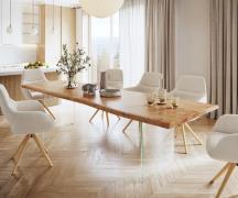 DELIFE Eettafel Edge 300x100 XL acacia natuur glas Live-Edge