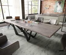 DELIFE Eettafel Edge 300x100 XL acacia platina  Spider staal  zwart  L...