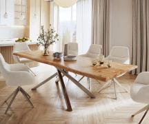 DELIFE Eettafel Edge 280x100 XL acacia natuur kruisframe rechthoek roe...