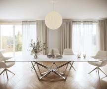 DELIFE Eettafel Edge 300x100cm Laminam® keramiek wit middenpoot vlak s...