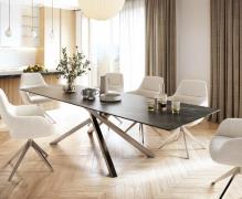 DELIFE Eettafel Edge 300x100cm Laminam® keramiek bruin middenpoot krui...