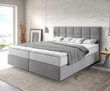 DELIFE Boxspringbed Dream-Fine 180x200 cm Microvezel Grijs met TFK Mat...