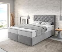 DELIFE Boxspringbed Dream-Great 140x200 cm Microvezel Grijs met TFK Ma...