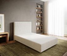 DELIFE Boxspringframe Dream-Well 120x200 cm Bouclé Crème-Wit