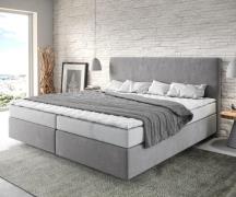 DELIFE Boxspringbed Dream-Well Microvezel Grijs 200x200 cm met Bonell-...