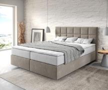 DELIFE Boxspringbed Dream-Fine 160x200 cm Microvezel Beige met TFK Mat...