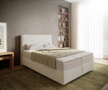 DELIFE Boxspringbed Dream-Well 140x200 cm Bouclé Crème-Wit met Pocketv...