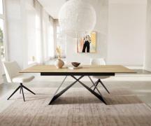 DELIFE Eetkamertafel Edge 180-220x100 keramiek Laminam® Sabbia eiken k...