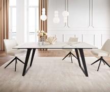 DELIFE Eetkamertafel Edge 200x100 keramiek Calacatta Luxe wit-goud-gri...