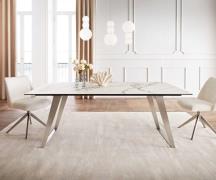 DELIFE Eetkamertafel Edge 200x100 keramiek Calacatta Luxe wit-goud-gri...